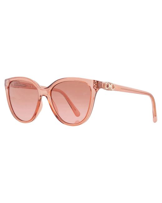 Ferragamo Natural Pink Gradient Cat Eye Sunglasses Sf1056s 838 57