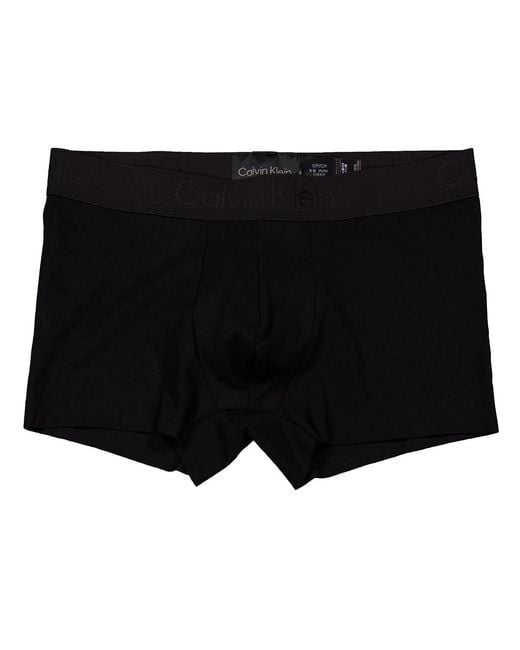 Calvin Klein Black Cotton-Blend Trunks for men