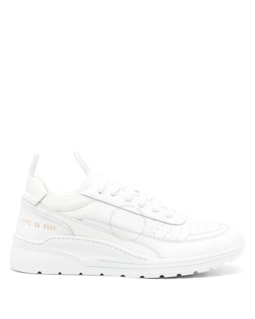 Common Projects White Track 90 Leather Sneakers, Brand Size 38 Us