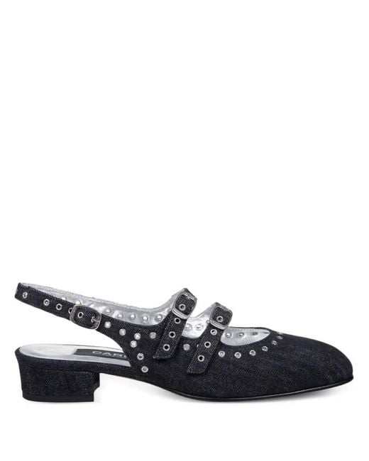 CAREL PARIS Blue Denim Fabric Queen Slingback Mary Janes, Brand Size 37 Us
