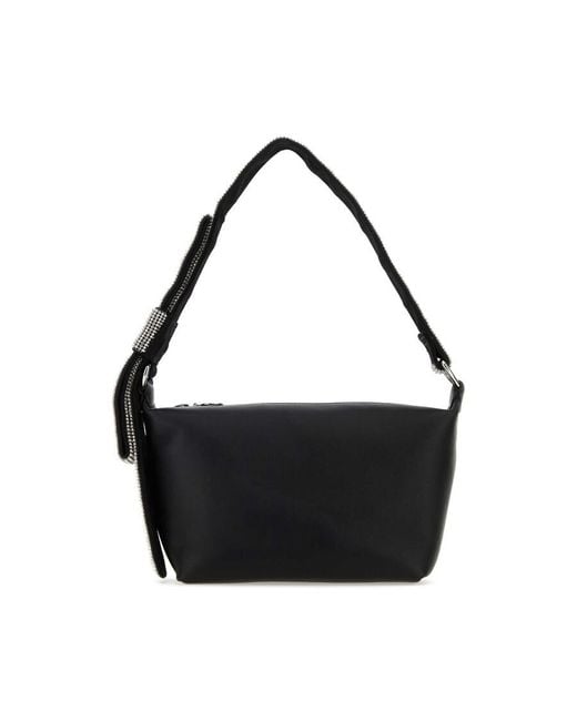 Kara Black Nappa Leather Shoulder Bag