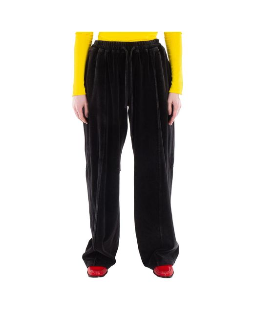 T By Alexander Wang Blue Articulated Velour Track Pants