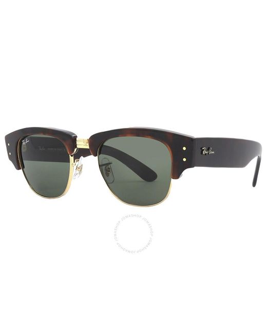 Ray-Ban Brown Mega Clubmaster Green Square Sunglasses Rb0316s 990/31 50
