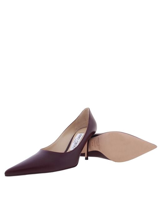 Jimmy Choo Brown Love 85 Burgundy Pump Heels, Brand Size 34.5 Us Size 4.5