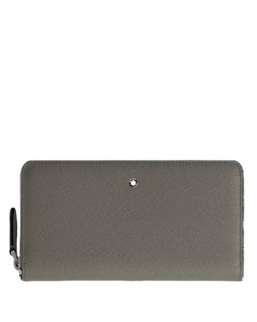 Montblanc Gray Sartorial 12Cc Zip Around Leather Wallet