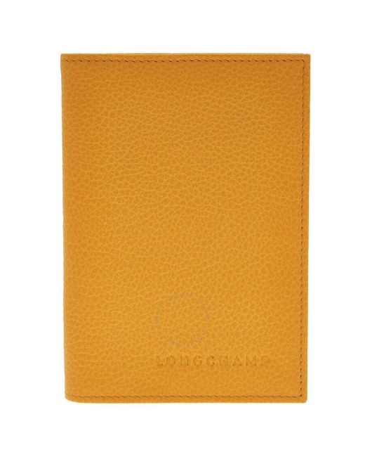 Longchamp Orange Le Foulonne Passport Case