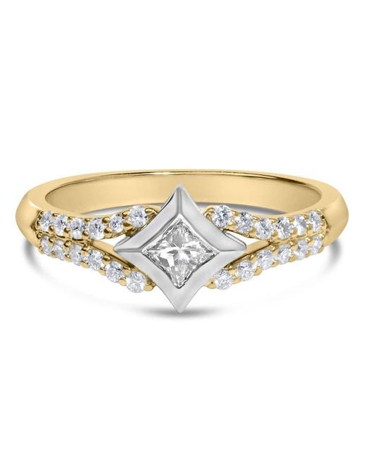 Haus of Brilliance Metallic 10K Color 1/2 Cttw Diamond Kite And Split Shank Ring (H-I Color,Si2-I1 Clarity)
