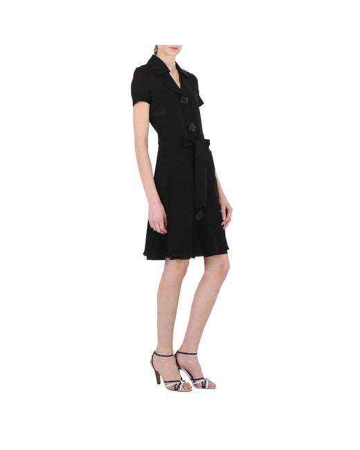 Moschino Black Short-sleeved Mini Shirt Dress