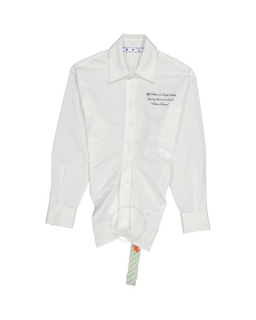 Off-White c/o Virgil Abloh White Draped-detail Long-sleeved Shirt