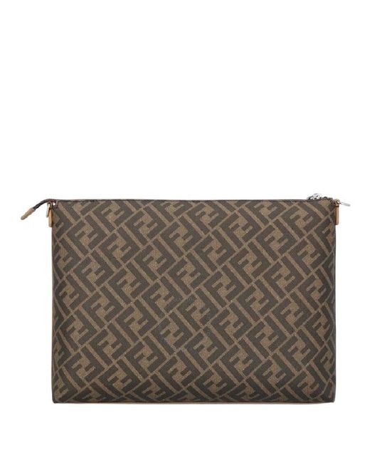 Fendi Brown Diagonal Ff Messenger Bag for men
