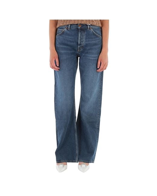 Chloé Blue Ladies Denim Flare Pinatubo Flared Jeans, Waist