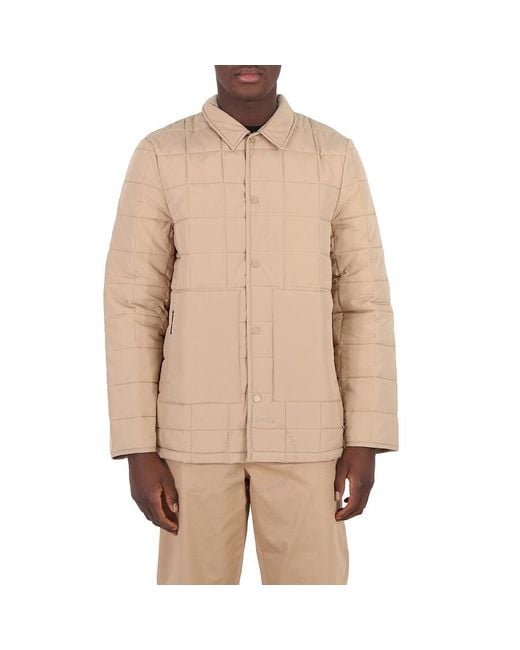 Rains Natural Sand Liner Water-repellent Quilted Shirt Jacket, Size