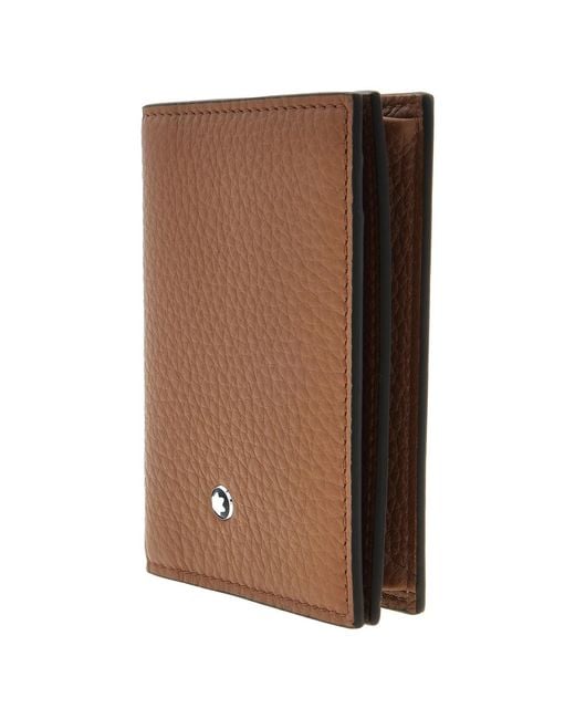 Montblanc Brown Caramel Grain Leather Card Holder for men