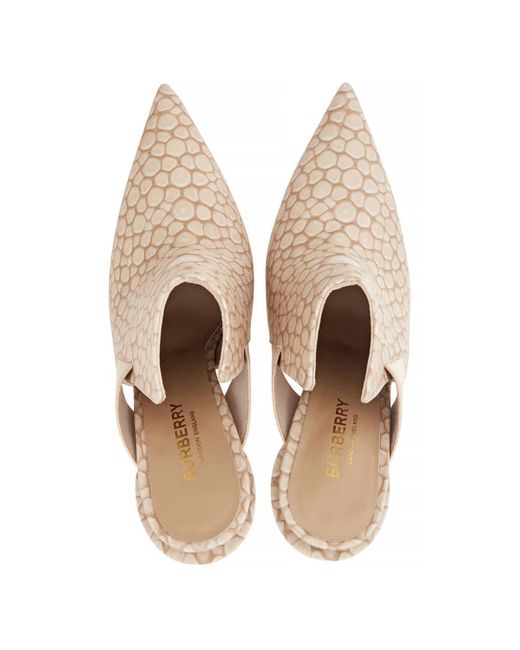 Burberry Natural Stingray Print Leather Point-toe Mules