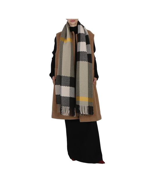 Burberry Green Hunter Check-Pattern Wool Scarf