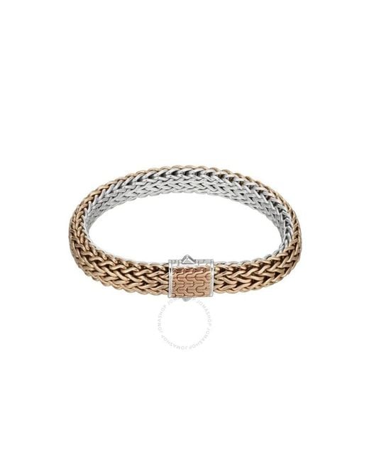 John Hardy Metallic Classic Chain Sterling And Bronze Reversible Bracelet for men