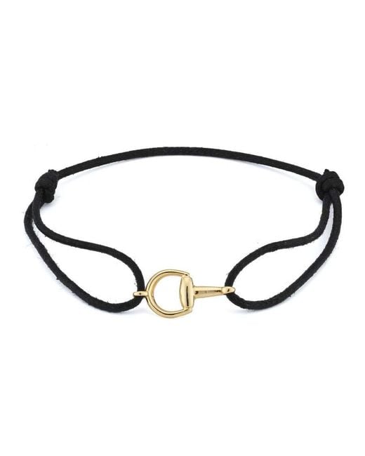 Gucci Black 18Ct Horsebit And Cord Friendship Bracelet