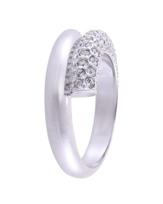 Swarovski White Rhodium Plated Dextera Ring, Size 52