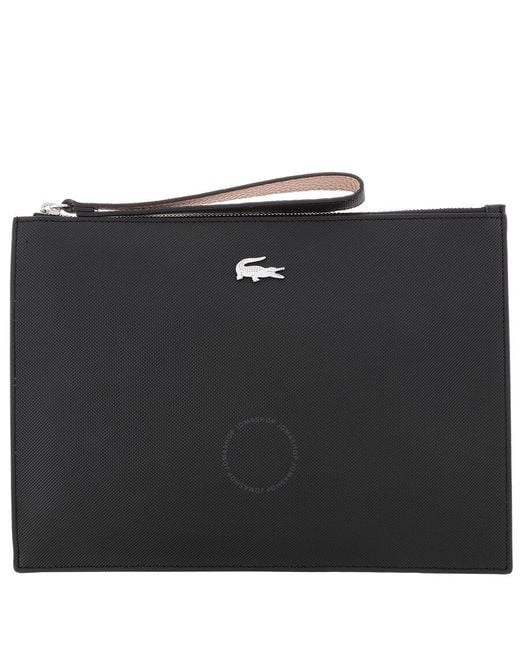 Lacoste Black Anna Pique Canvas Zip Clutch