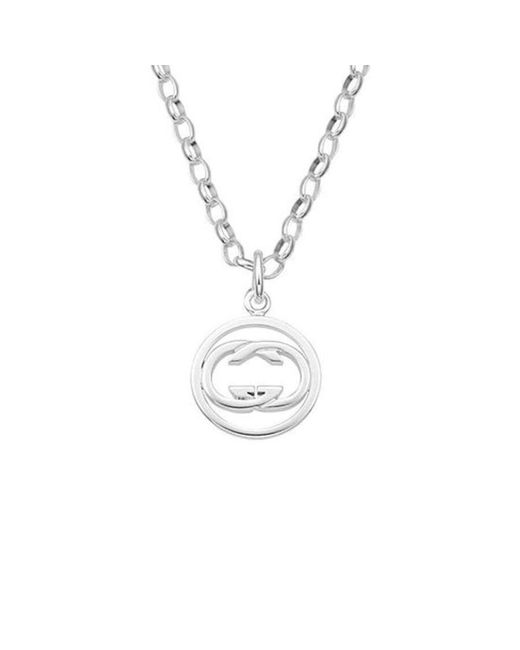 Gucci Metallic Branded Sterling Sterling Chain Necklace Ybb14774900100U