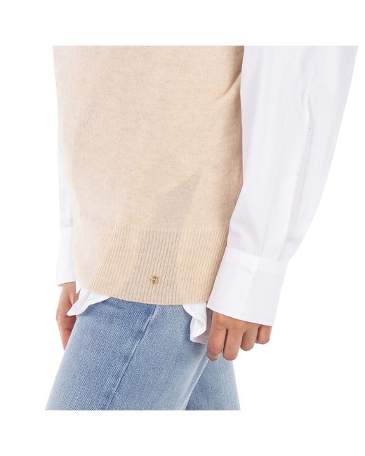 Anine Bing Natural Ladies Ivory Ronan Knit Vest