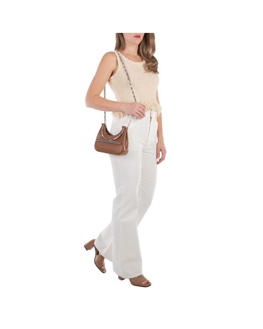 McQueen Brown Chain-Link Crossbody Bag