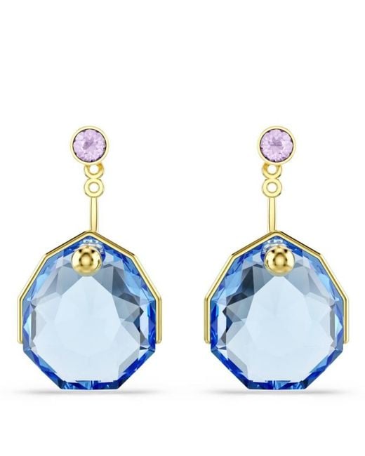Swarovski Blue Gema-Tone Plated Crystal Earrings for men