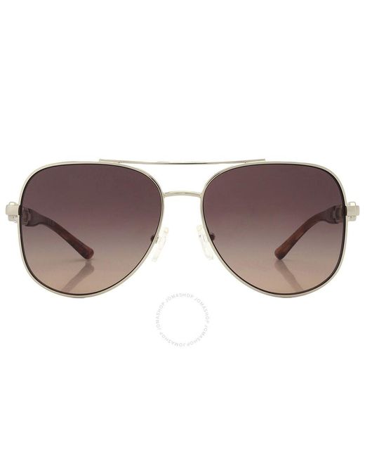 Michael Kors Chianti Brown Gray Gradient Mirrored Aviator Sunglasses Mk1121 1014k0 58