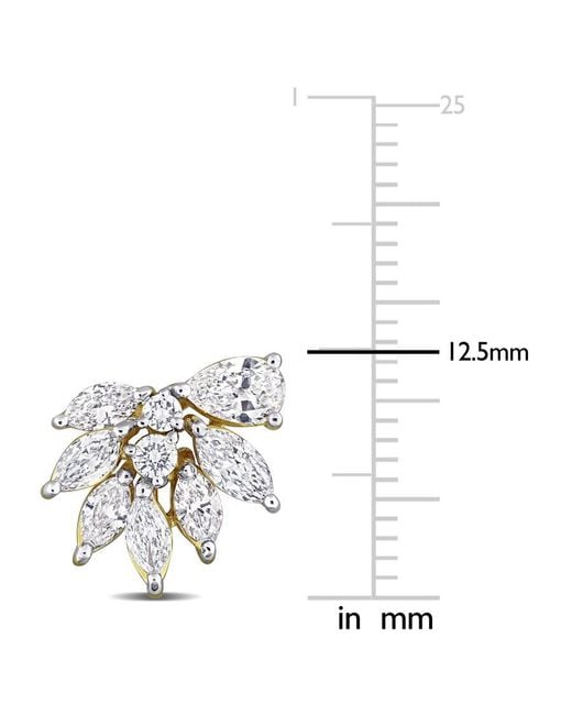 Created Forever Metallic 1 1/2Ct Tw Multi-Shaped Lab-Grown Diamond Floral Stud Earrings for men