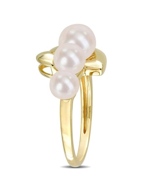 Amour Metallic Freshwater Cultured Pearl Heart Ring