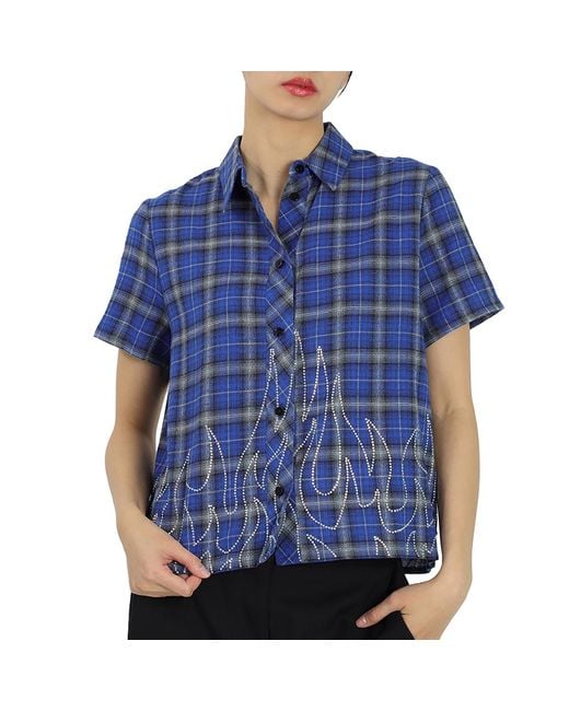 Filles A Papa Blue Ladies T-Shirt Chuck Crepe, Brand Size 0