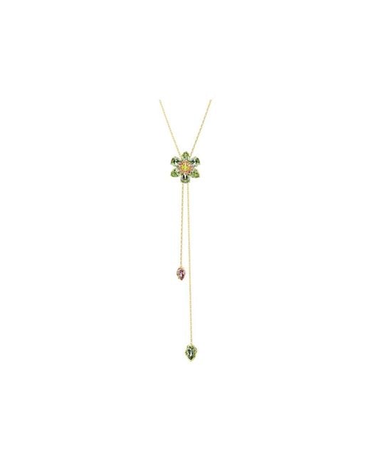 Swarovski Metallic Idyllia Y Pendant Mixed Cuts Necklace
