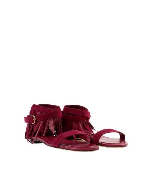 Tod's Red Tod's Cuoio Suede Sandals