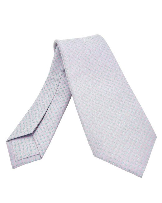 BVLGARI Gray Logomania Shinebeth Seven-Fold Tie for men