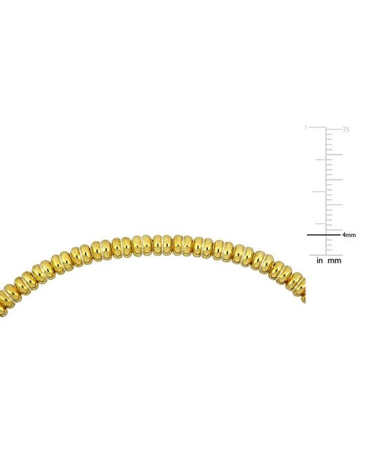 Amour Yellow 4Mm Titanium Spring Bead Elastic Plated Sterling Bracelet