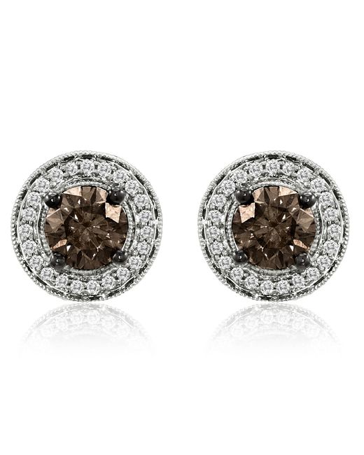 Le Vian Metallic Grand Sample Sale Earrings Chocolate Diamonds, Vanilla Diamonds Set In 14k Vanilla Gold 12