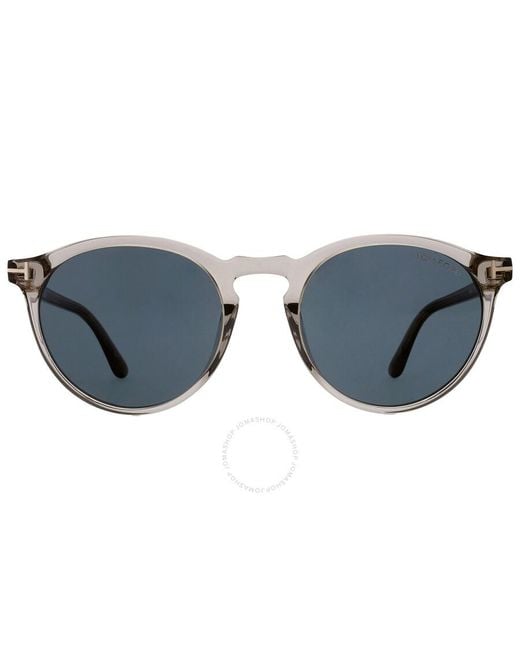 Tom Ford Gray Aurele Blue Oval Sunglasses Ft0904 57v 52 for men