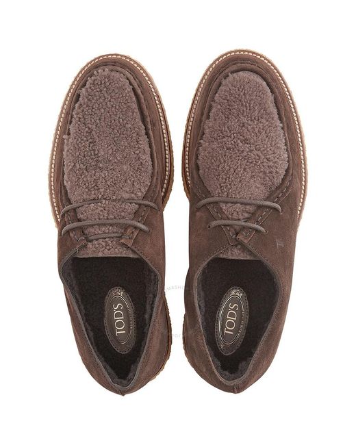 Tod's Brown Chocolate Suede Lace-up Boots for men