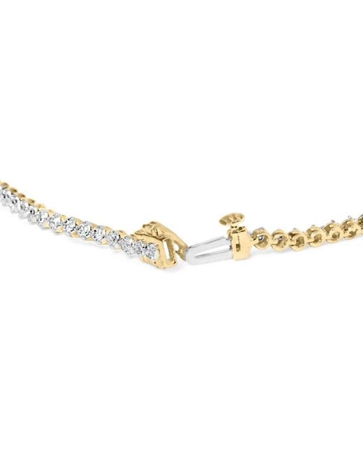 Haus of Brilliance Metallic 10K Plated Sterling 1.0 Cttw Round Diamond Tennis Bracelet
