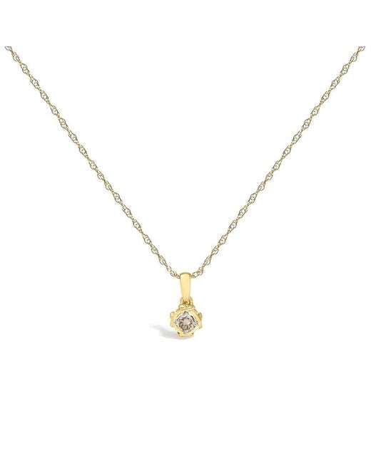 Haus of Brilliance Metallic 14K Plated Sterling 1/5 Cttw Diamond Swirl Pendant Necklace
