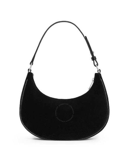 Céline Black Ava Triomphe Strass Velvet Shoulder Bag