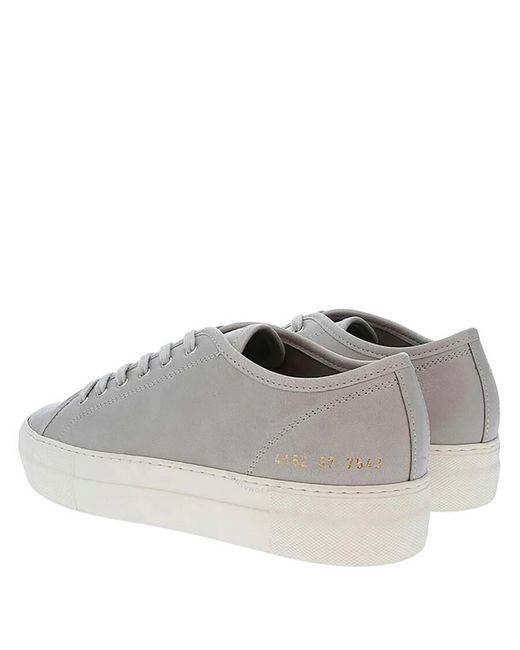 Common Projects Gray Leather Tournament Low Super Sneakers