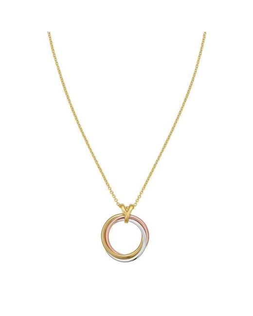 Tresorra Metallic 14K Yelow Rose Trinity Circle Necklace