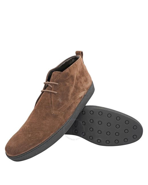 Tod's Brown Suede Uomo Gomma Ankle Boots for men