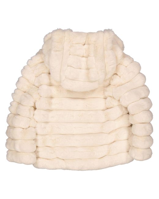 Moncler Natural Girls Latife Faux-fur Quilted Jacket