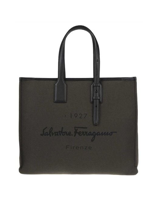 Ferragamo Black 1927 Signature Firenze Tote Bag for men