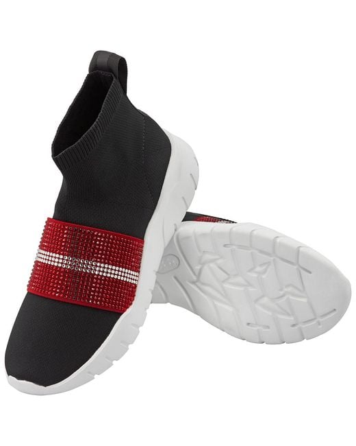 Bally Brown Brixie Sock Style Sequin-Embroidered Sneakers