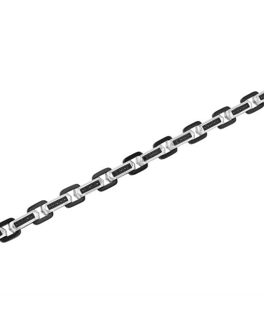 Robert Alton Metallic 1/3Ctw Diamond Stainless Steel Finish Bracelet for men