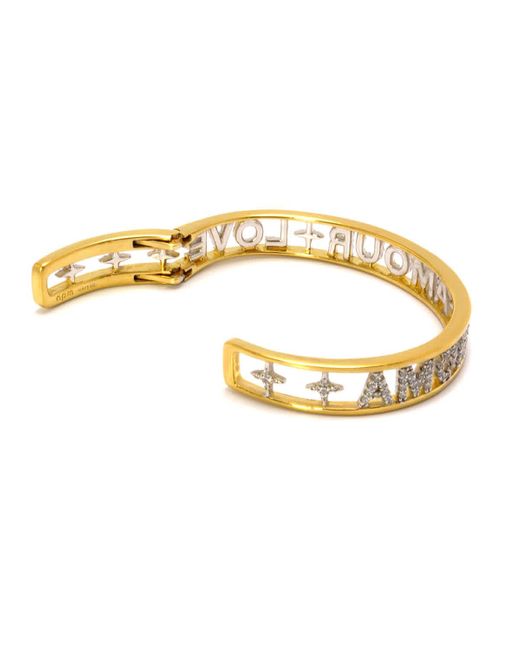 Apm Monaco Metallic Amour Love Open Cuff Bracelet
