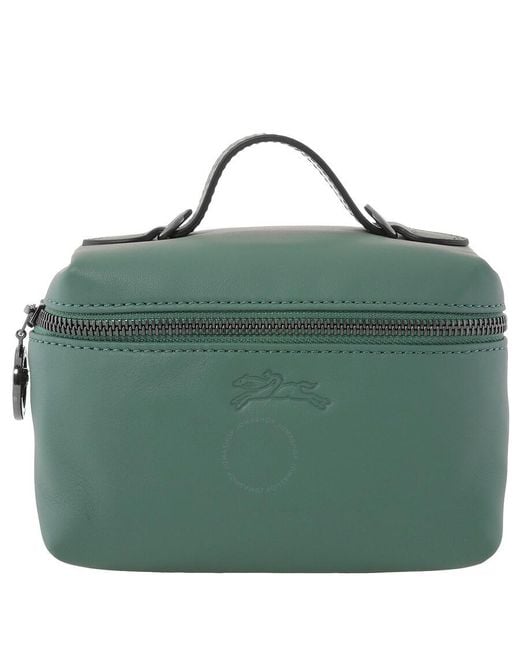 Longchamp Green Le Pliage Xtra Xs Leather Vanity Bag